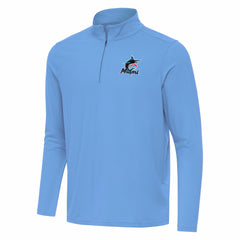 MLB Miami Marlins Antigua Intent Quarter-Zip Top