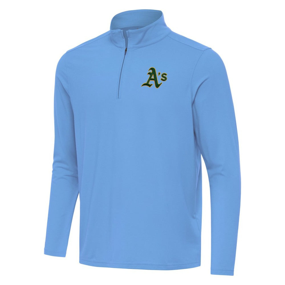 MLB Athletics Antigua Intent Quarter-Zip Top