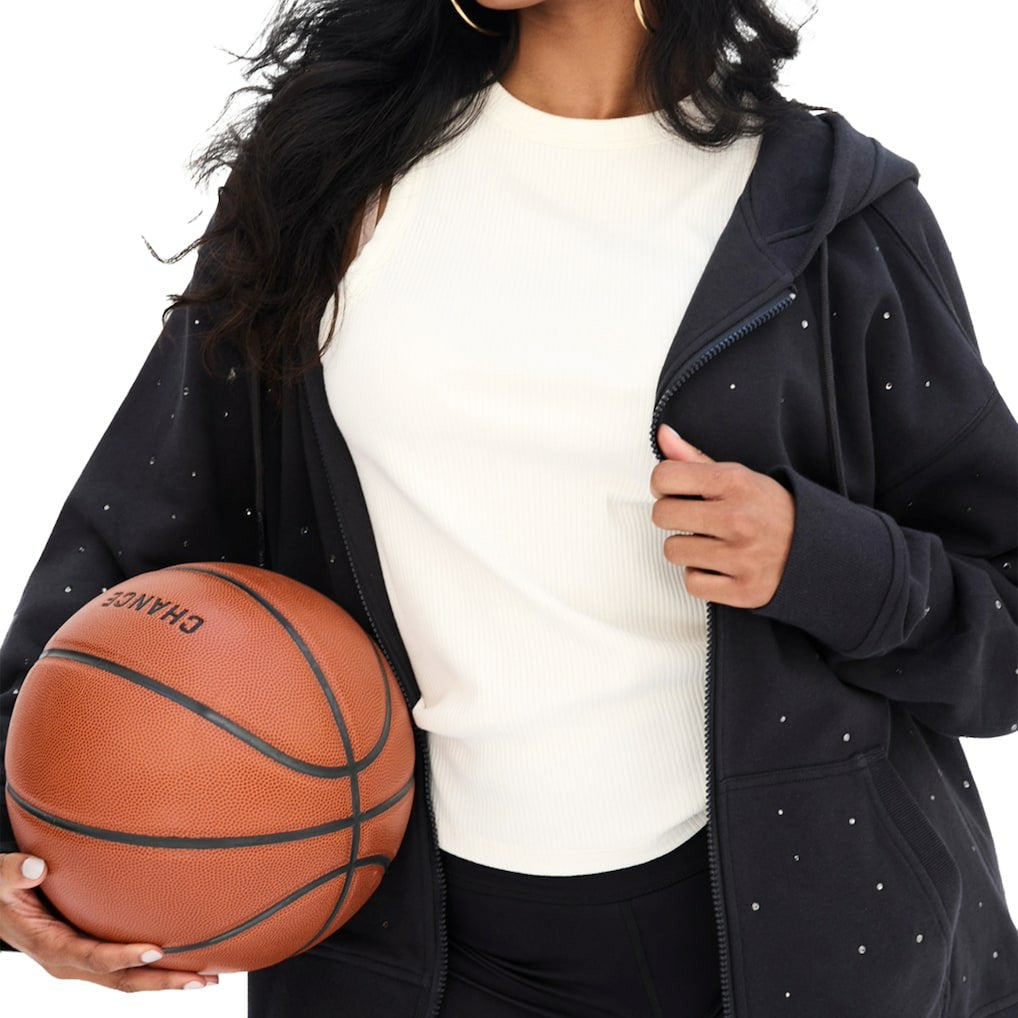 NBA Boston Celtics Terez Women's Oversized Allover Gemstone Full-Zip Hoodie