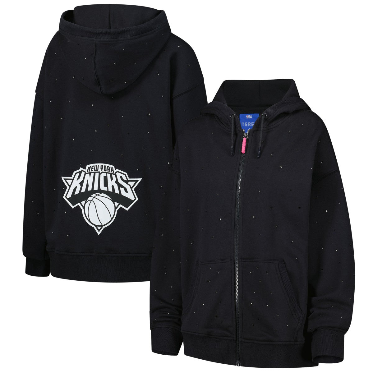 NBA New York Knicks Terez Women's Oversized Allover Gemstone Full-Zip Hoodie