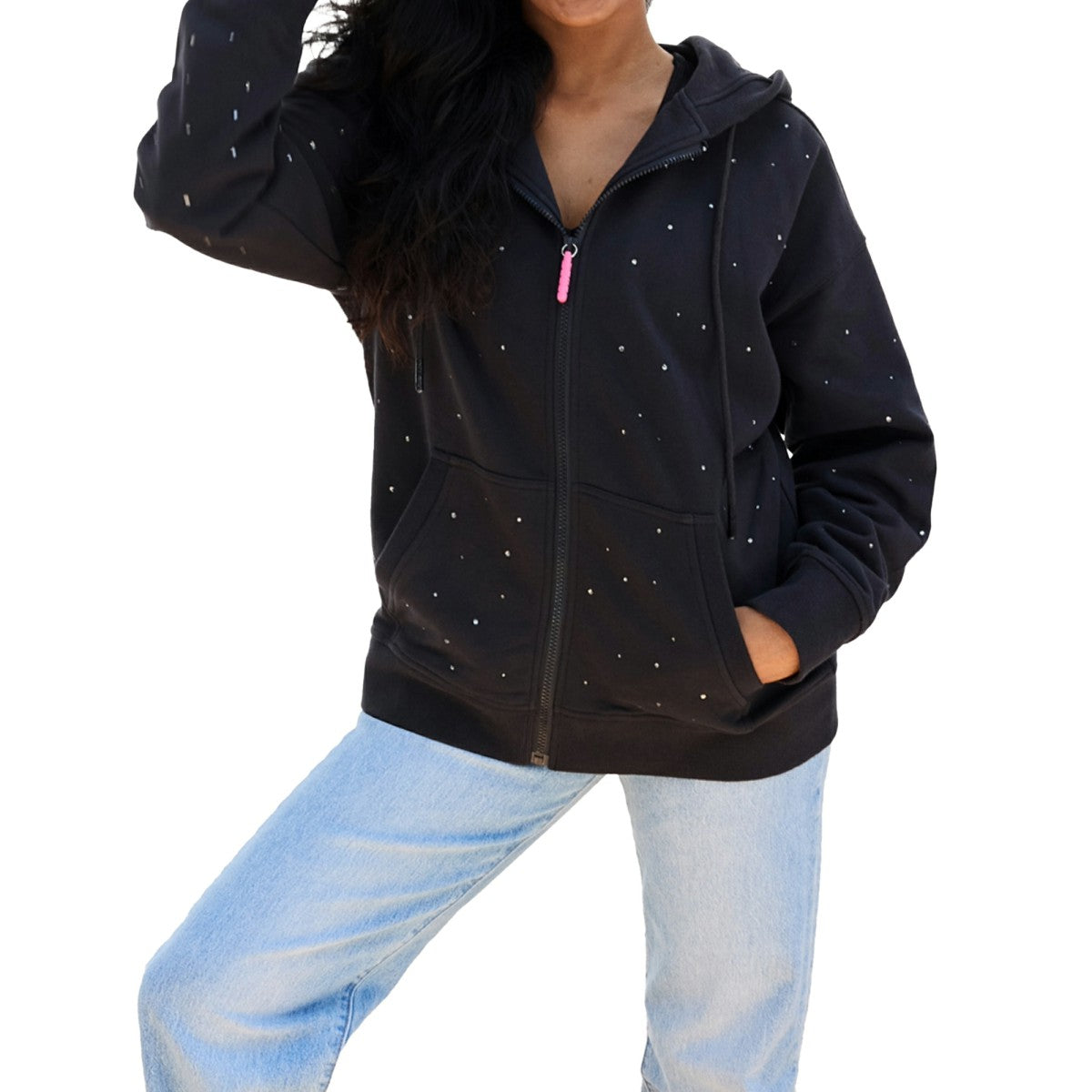 NBA New York Knicks Terez Women's Oversized Allover Gemstone Full-Zip Hoodie