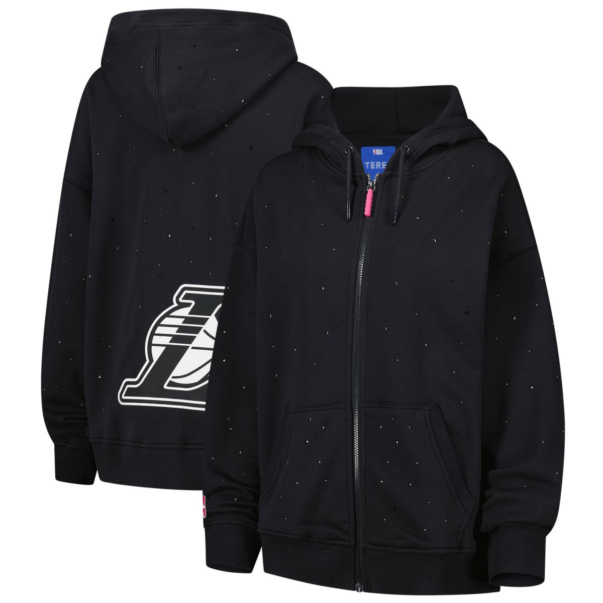 NBA Los Angeles Lakers Terez Women's Oversized Allover Gemstone Full-Zip Hoodie