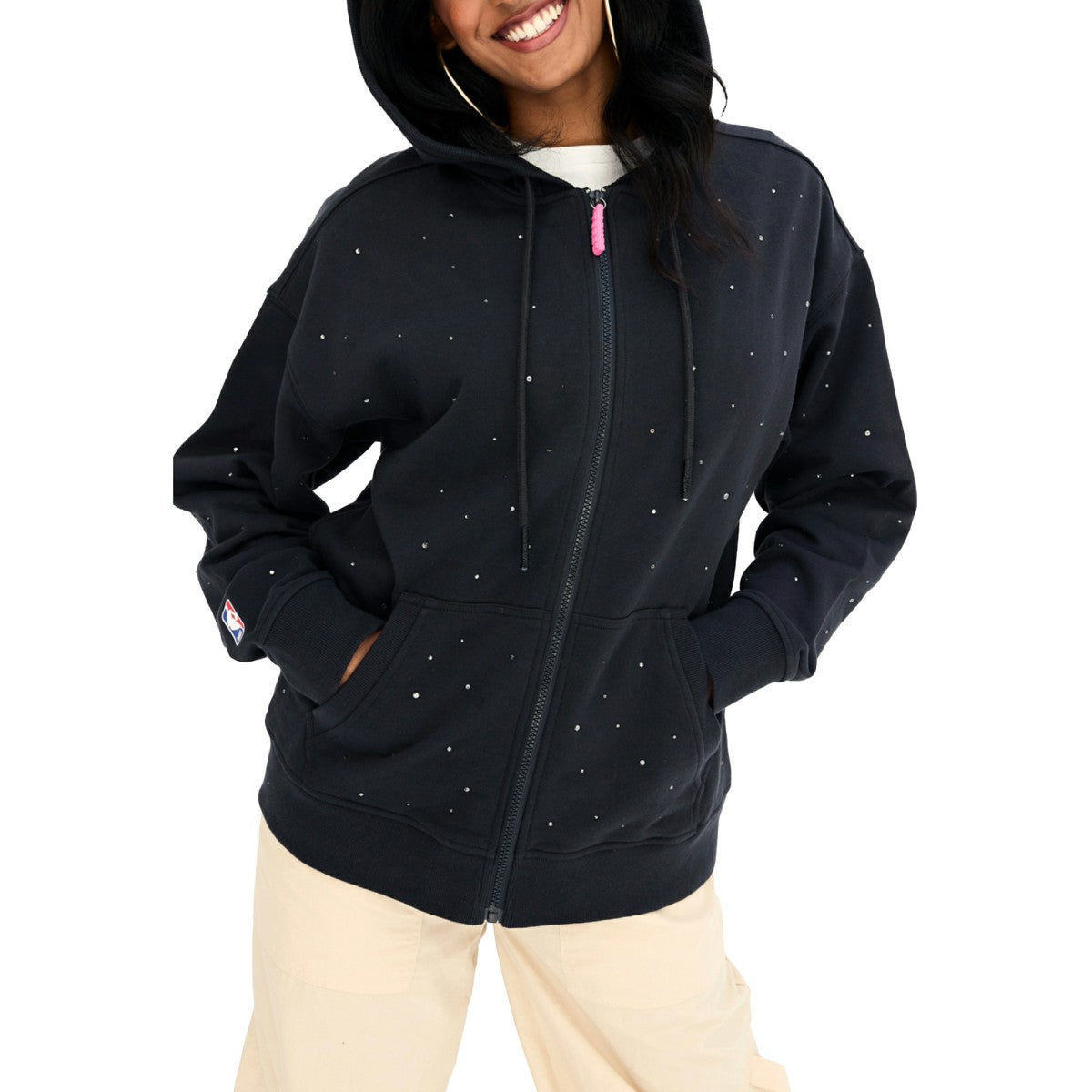 NBA Los Angeles Lakers Terez Women's Oversized Allover Gemstone Full-Zip Hoodie