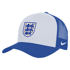 England National Team Unisex Rise Adjustable Trucker Hat - Nike White/Blue