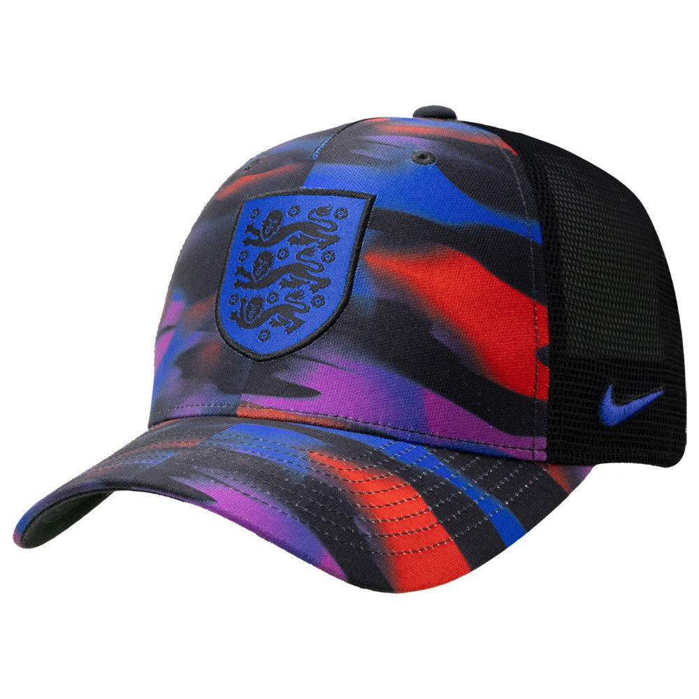 England National Team Unisex Rise Printed Trucker Adjustable Hat - Nike Black