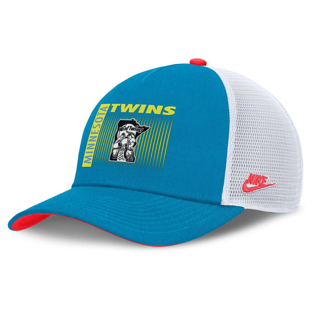 MLB Minnesota Twins Nike Neon 90s Rise Structured Performance Adjustable Trucker Hat