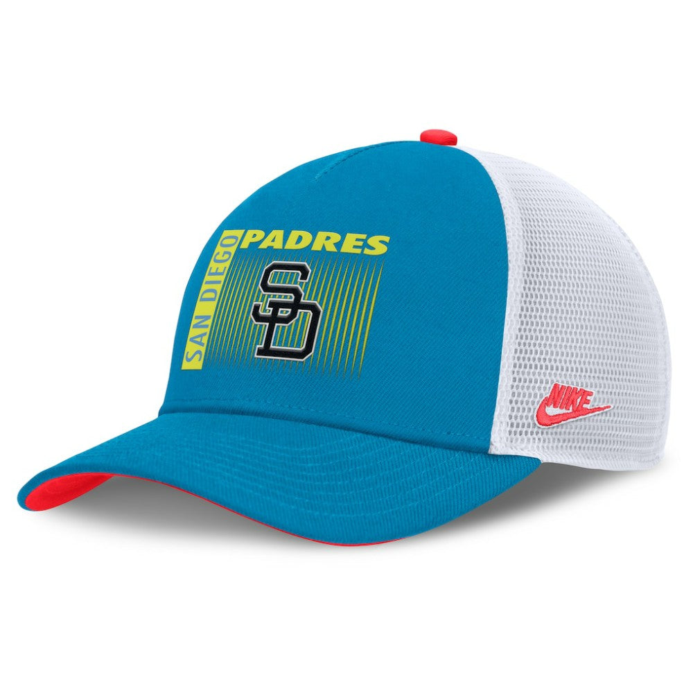 MLB San Diego Padres Nike Neon 90s Rise Structured Performance Adjustable Trucker Hat
