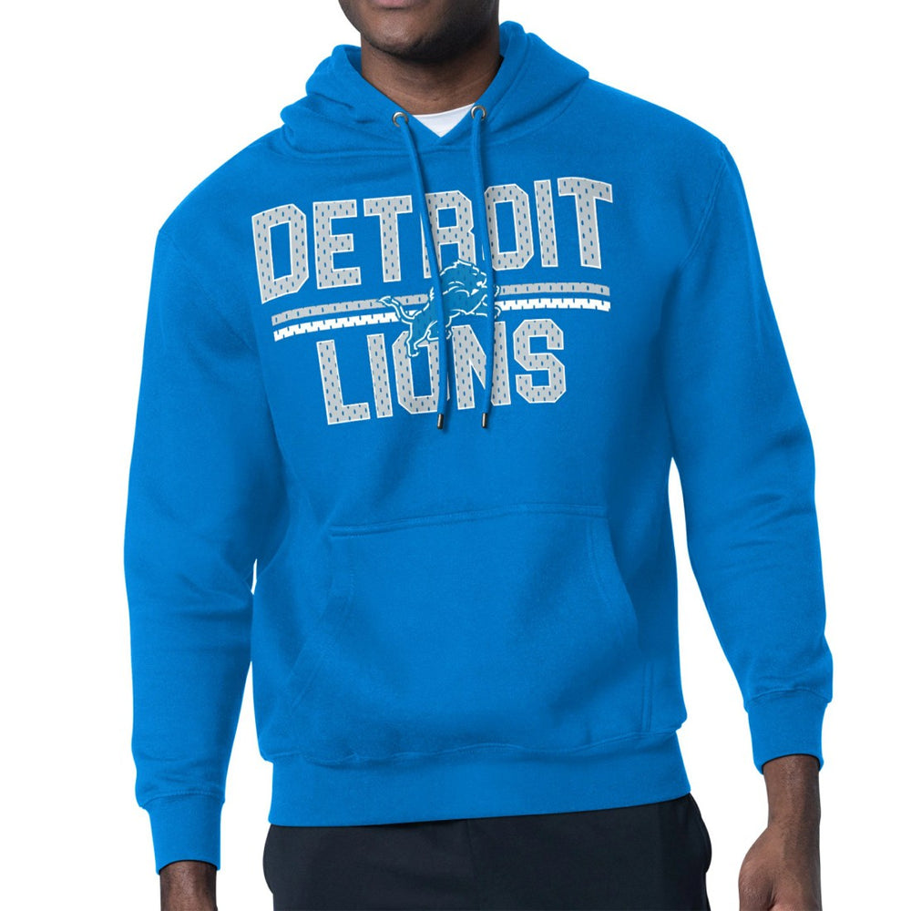 Starter Mesh Look Retro Team Logo Pullover Hoodie - Detroit Lions