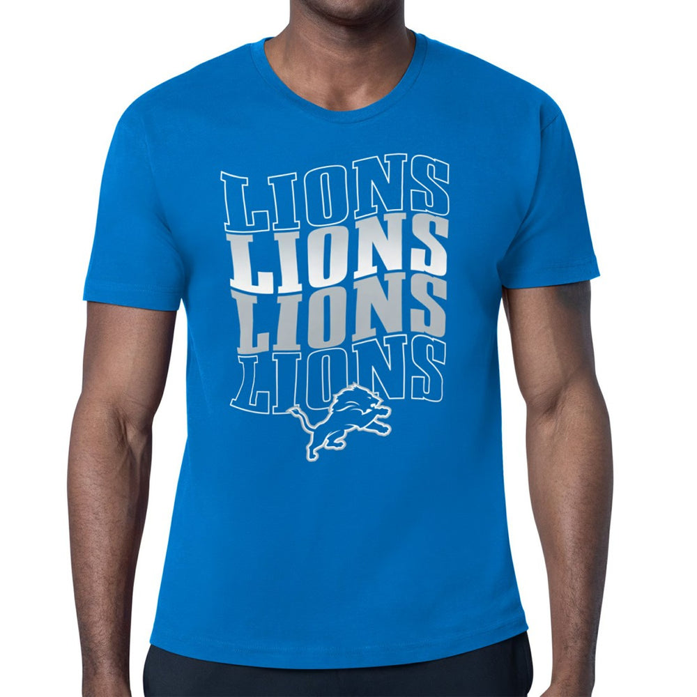 Starter Four Team Name Retro Logo T-Shirt - Detroit Lions