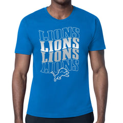Starter Four Team Name Retro Logo T-Shirt - Detroit Lions