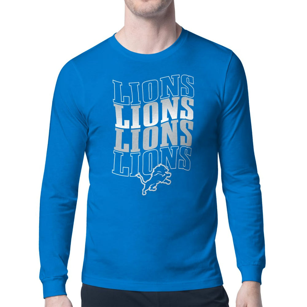 Starter Four Team Name Retro Logo Long Sleeve T-Shirt - Detroit Lions