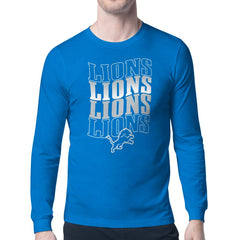 Starter Four Team Name Retro Logo Long Sleeve T-Shirt - Detroit Lions