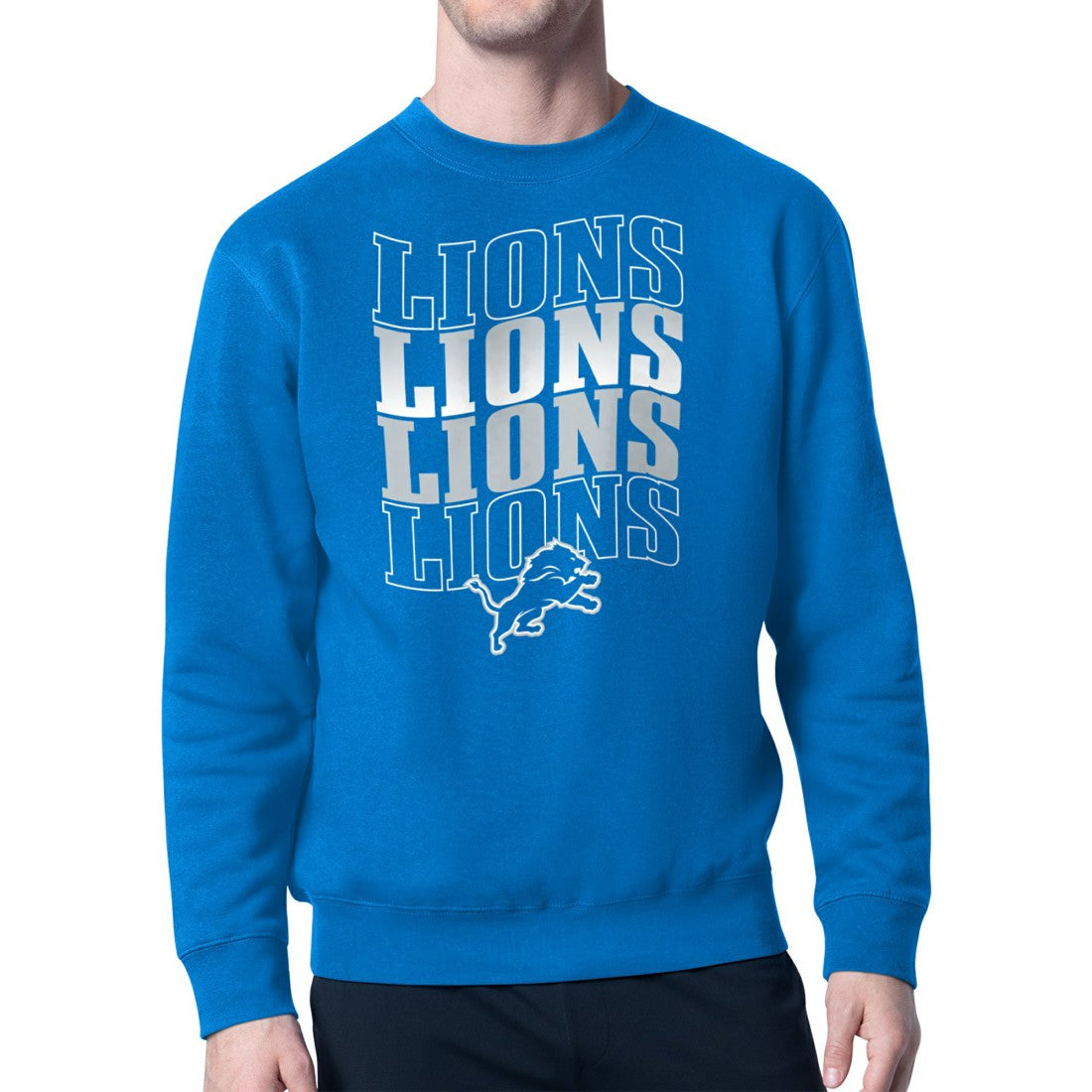 Starter Four Team Name Logo Pullover Hoodie - Detroit Lions