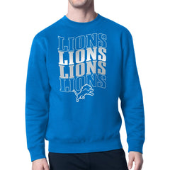 Starter Four Team Name Logo Pullover Hoodie - Detroit Lions