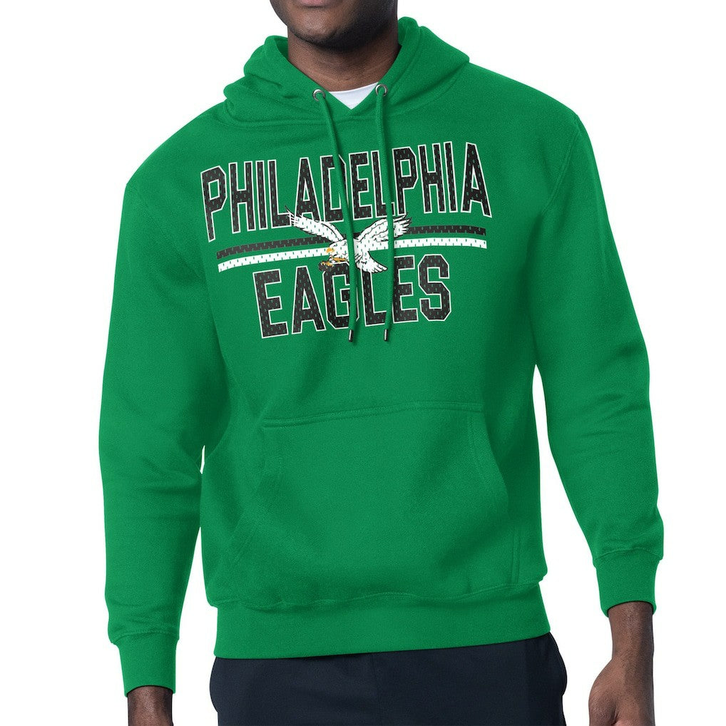 Starter Team Retro Logo Fleece Tri-Blend Pullover Hoodie - Philadelphia Eagles
