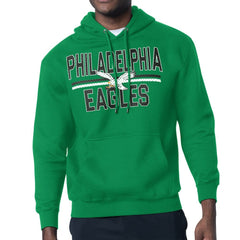 Starter Team Retro Logo Fleece Tri-Blend Pullover Hoodie - Philadelphia Eagles
