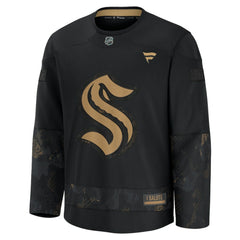 NHL Black Seattle Kraken Fanatics 2024 Military Appreciation Practice Jersey