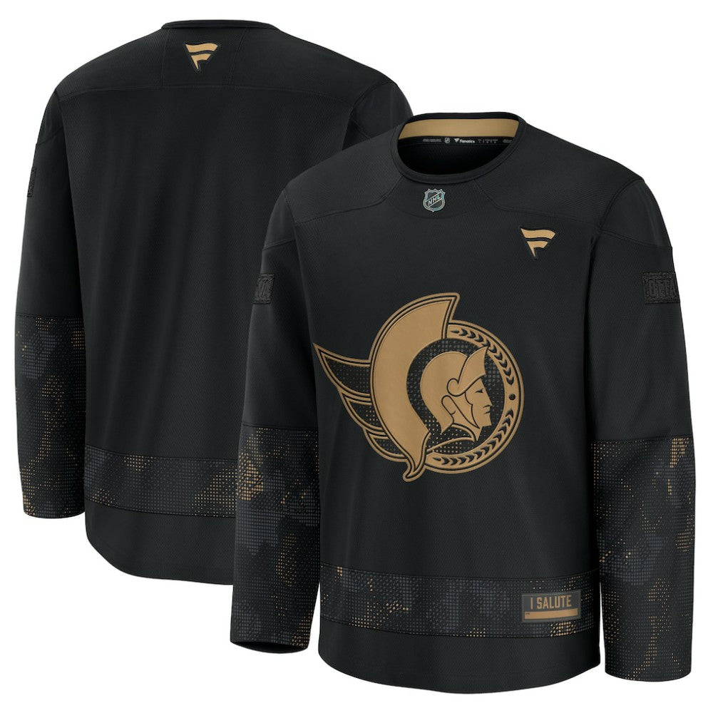 NHL Black Ottawa Senators Fanatics 2024 Military Appreciation Practice Jersey