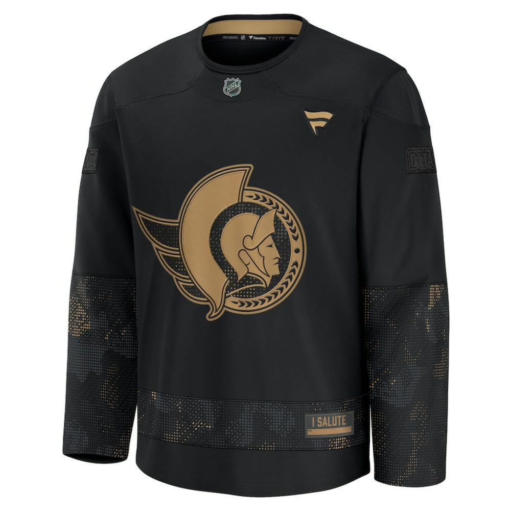 NHL Black Ottawa Senators Fanatics 2024 Military Appreciation Practice Jersey