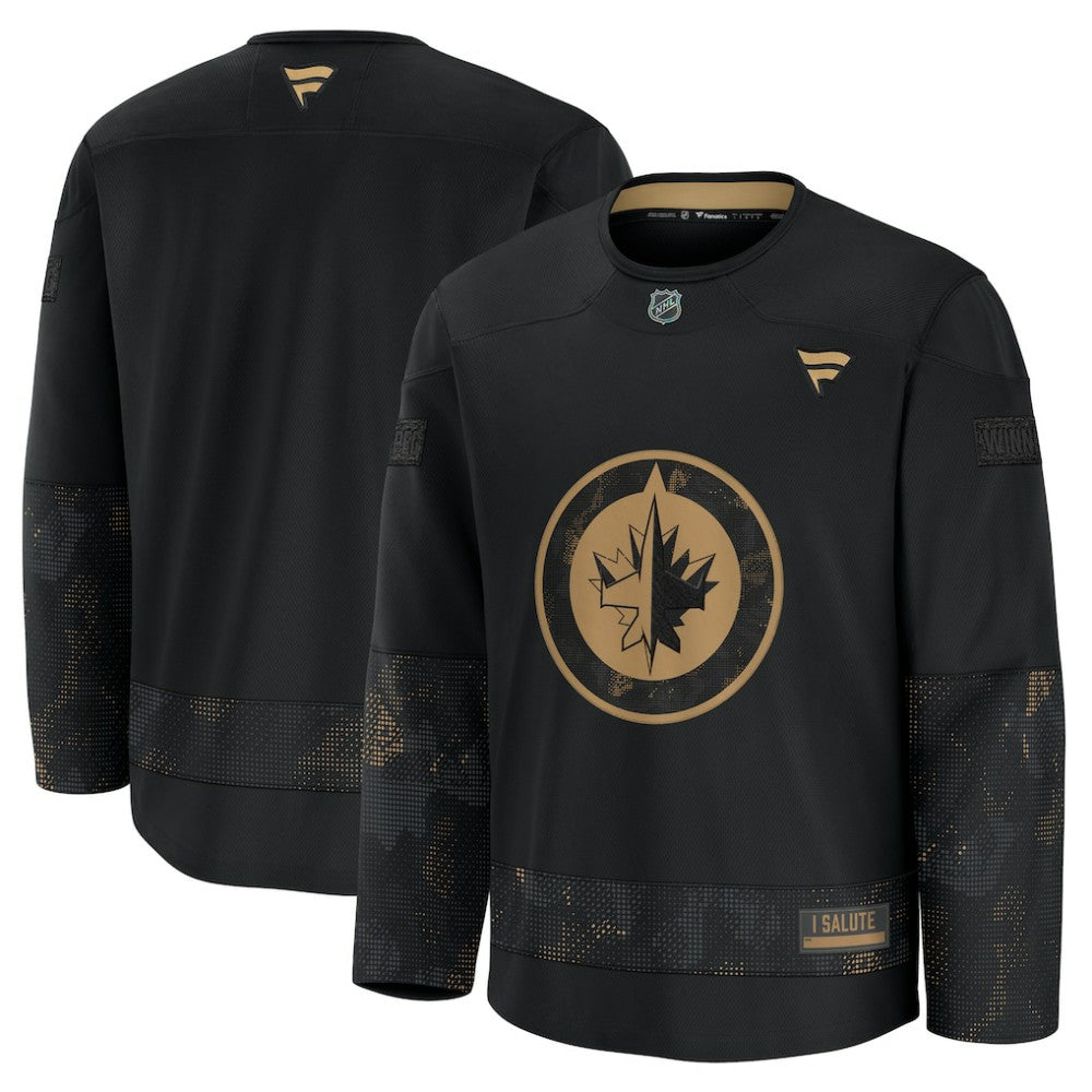 NHL Black Winnipeg Jets Fanatics 2024 Military Appreciation Practice Jersey