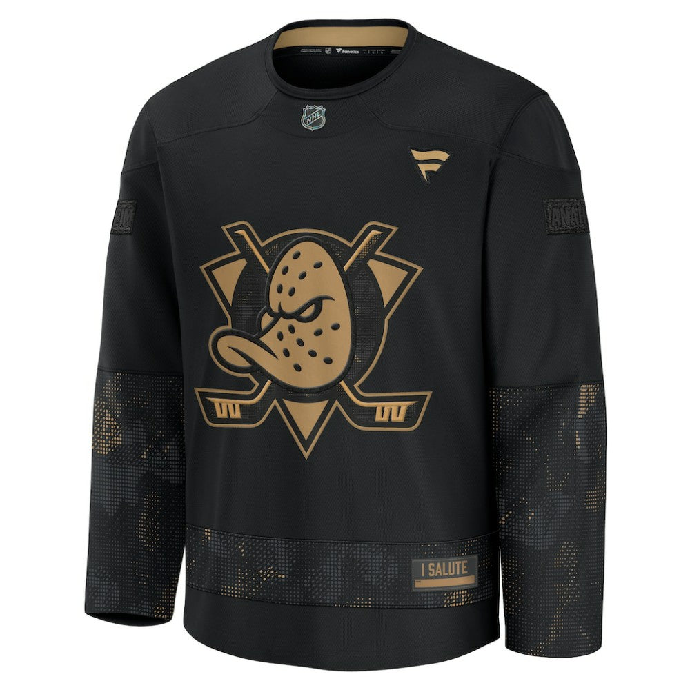 NHL Black Anaheim Ducks Fanatics 2024 Military Appreciation Practice Jersey