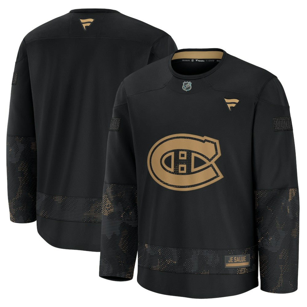 NHL Black Montreal Canadiens Fanatics 2024 Military Appreciation Practice Jersey