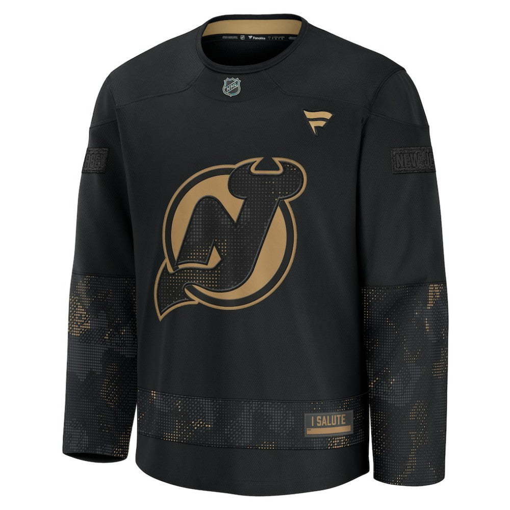 NHL Black New Jersey Devils Fanatics 2024 Military Appreciation Practice Jersey