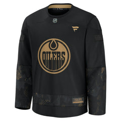 NHL Black Edmonton Oilers Fanatics 2024 Military Appreciation Practice Jersey