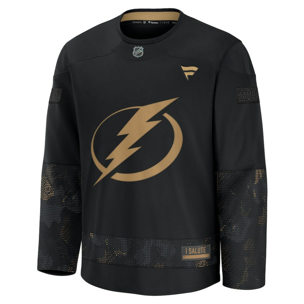 NHL Black Tampa Bay Lightning Fanatics 2024 Military Appreciation Practice Jersey