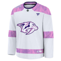NHL White Nashville Predators Fanatics 2024 Hockey Fights Cancer Practice Jersey