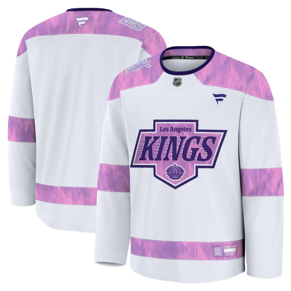 NHL White Los Angeles Kings Fanatics 2024 Hockey Fights Cancer Practice Jersey