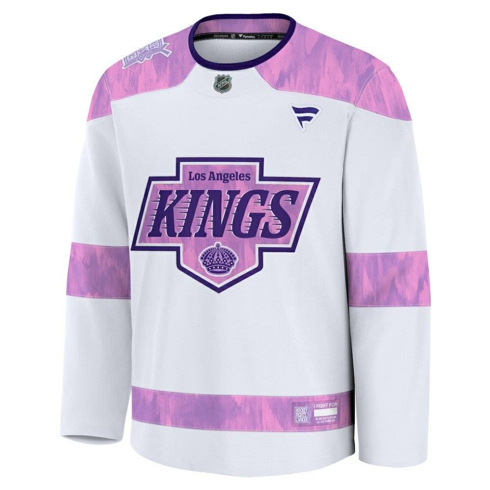 NHL White Los Angeles Kings Fanatics 2024 Hockey Fights Cancer Practice Jersey