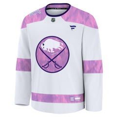 NHL White Buffalo Sabres Fanatics 2024 Hockey Fights Cancer Practice Jersey