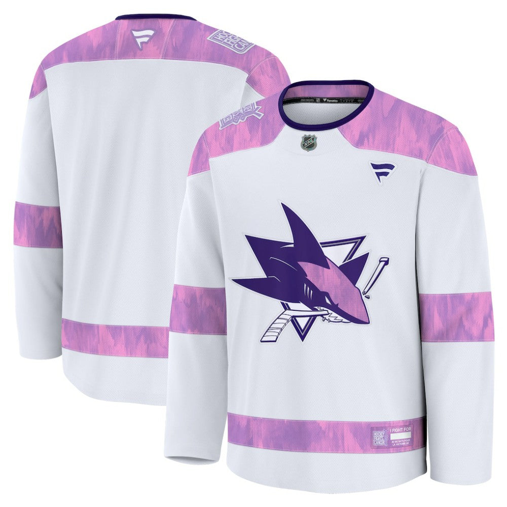 NHL White San Jose Sharks Fanatics 2024 Hockey Fights Cancer Practice Jersey