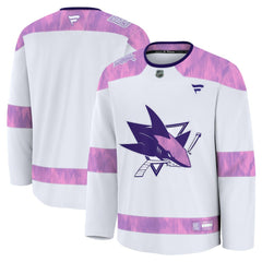 NHL White San Jose Sharks Fanatics 2024 Hockey Fights Cancer Practice Jersey