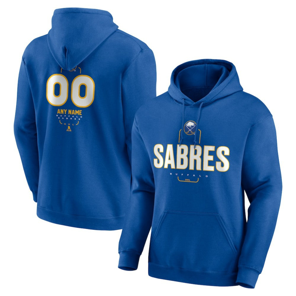 NHL Royal Buffalo Sabres Personalized Name & Number Midfielder Pullover Hoodie
