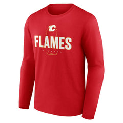 NHL Red Calgary Flames Personalized Name & Number Midfielder Long Sleeve T-Shirt