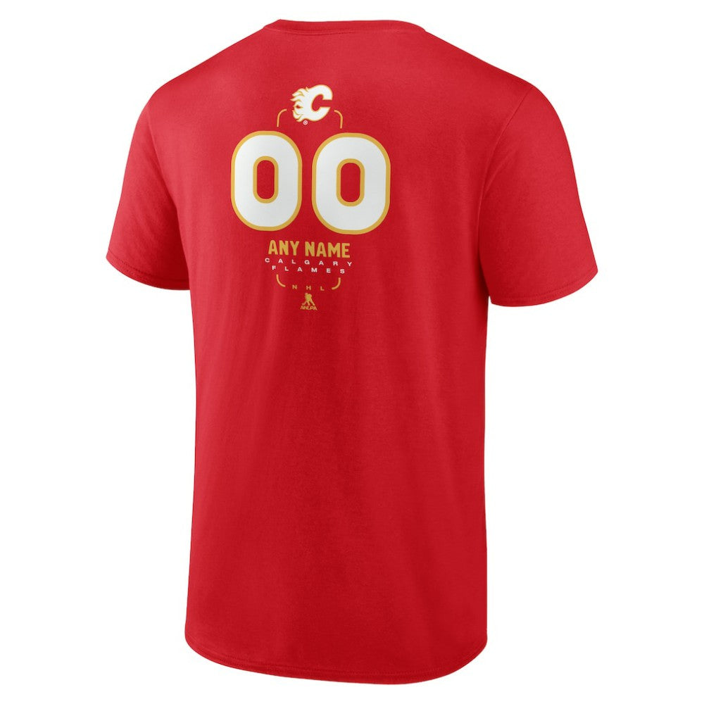 NHL Red Calgary Flames Personalized Name & Number Midfielder T-Shirt