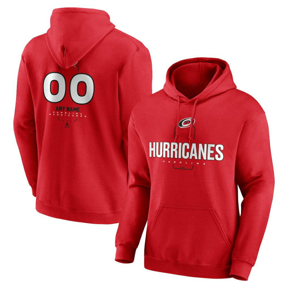 NHL Red Carolina Hurricanes Personalized Name & Number Midfielder Pullover Hoodie