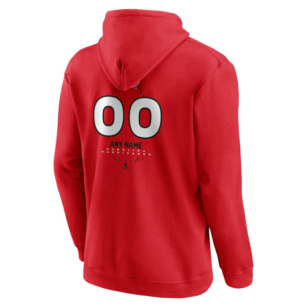NHL Red Carolina Hurricanes Personalized Name & Number Midfielder Pullover Hoodie