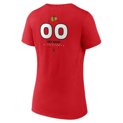 NHL Red Chicago Blackhawks Women's Personalized Name & Number Midfielder V-Neck T-Shirt