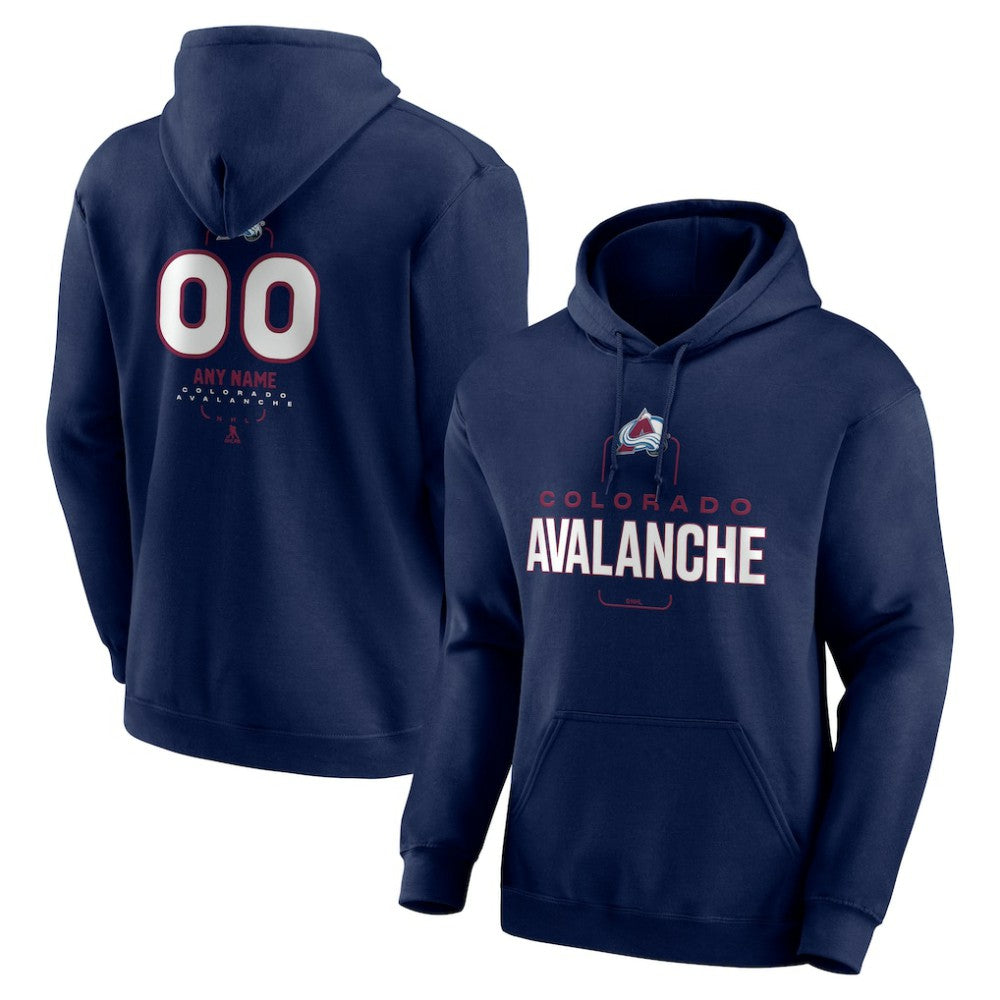 NHL Navy Colorado Avalanche Personalized Name & Number Midfielder Pullover Hoodie
