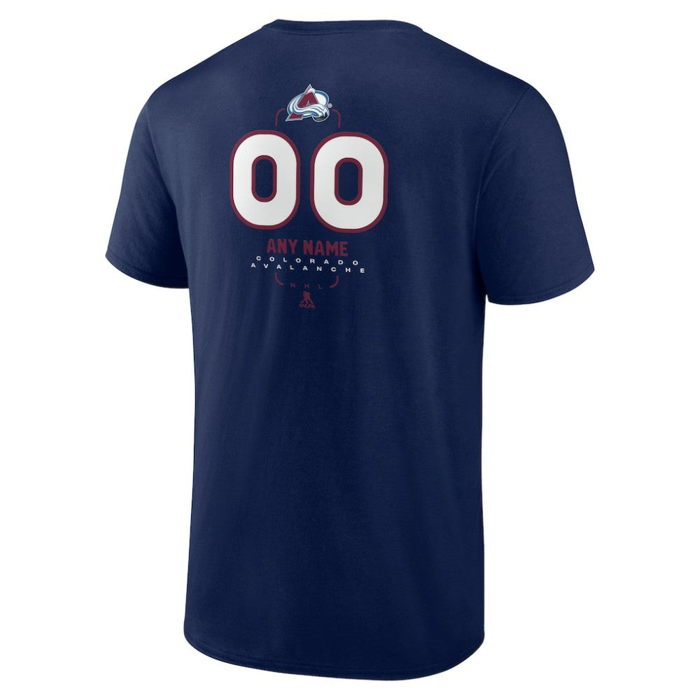NHL Navy Colorado Avalanche Personalized Name & Number Midfielder T-Shirt