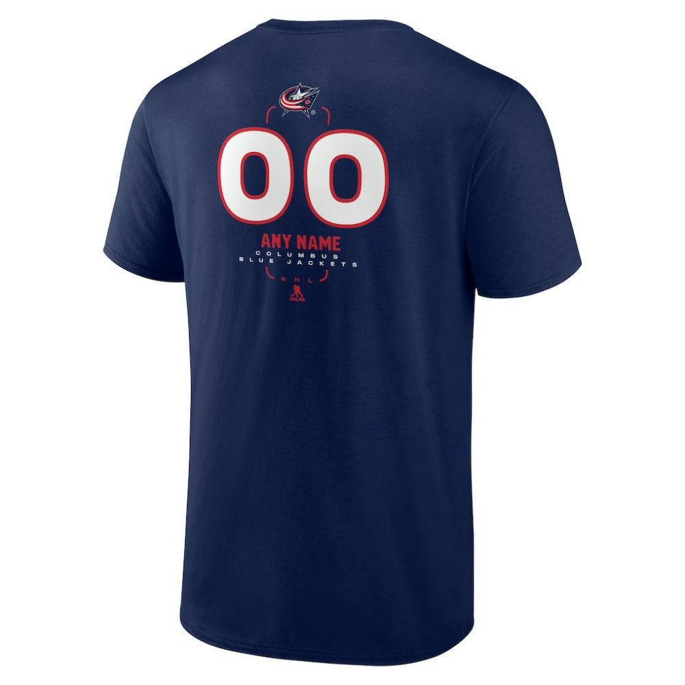 NHL Navy Columbus Blue Jackets Personalized Name & Number Midfielder T-Shirt
