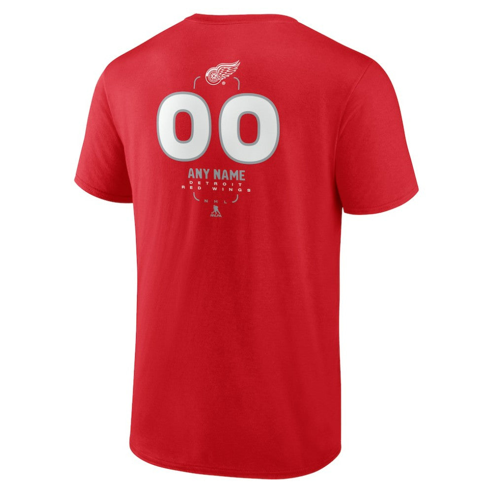NHL Red Detroit Red Wings Personalized Name & Number Midfielder T-Shirt