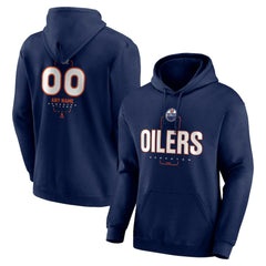 NHL Navy Edmonton Oilers Personalized Name & Number Midfielder Pullover Hoodie