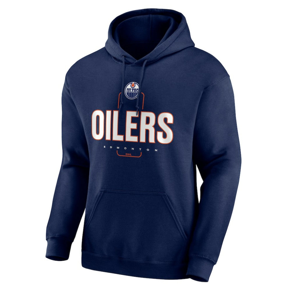 NHL Navy Edmonton Oilers Personalized Name & Number Midfielder Pullover Hoodie