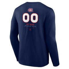 NHL Navy Montreal Canadiens Personalized Name & Number Midfielder Long Sleeve T-Shirt