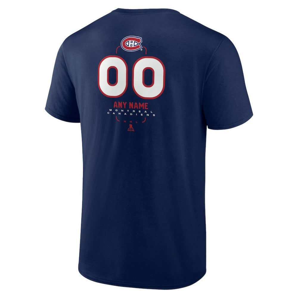 NHL Navy Montreal Canadiens Personalized Name & Number Midfielder T-Shirt