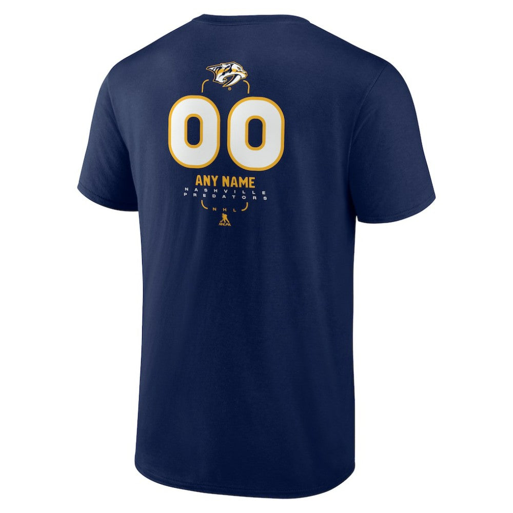 NHL Navy Nashville Predators Personalized Name & Number Midfielder T-Shirt